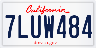 CA license plate 7LUW484