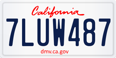CA license plate 7LUW487