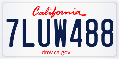 CA license plate 7LUW488