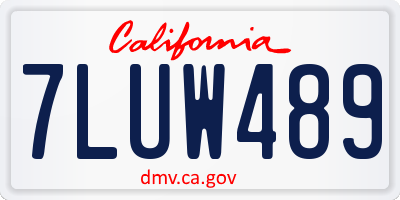 CA license plate 7LUW489