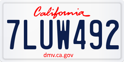CA license plate 7LUW492