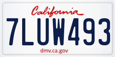 CA license plate 7LUW493