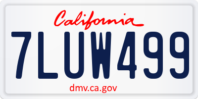 CA license plate 7LUW499