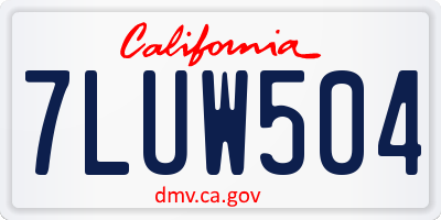 CA license plate 7LUW504