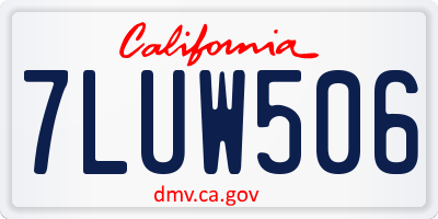 CA license plate 7LUW506