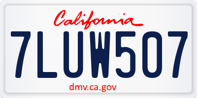 CA license plate 7LUW507