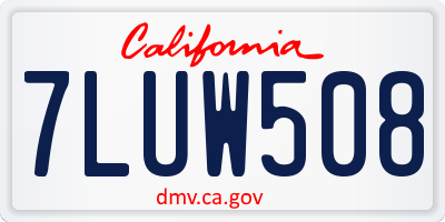 CA license plate 7LUW508