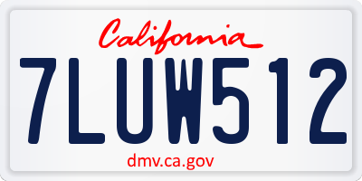 CA license plate 7LUW512