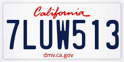 CA license plate 7LUW513