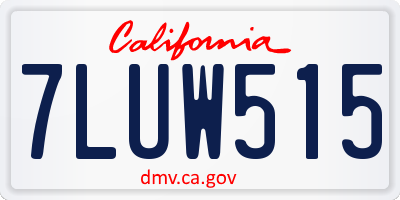 CA license plate 7LUW515