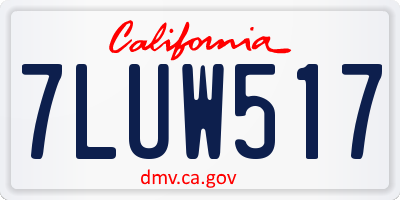 CA license plate 7LUW517