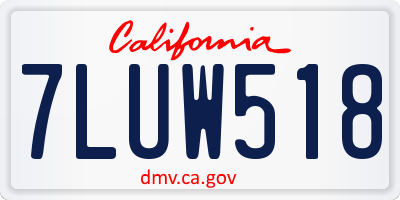 CA license plate 7LUW518