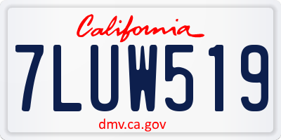 CA license plate 7LUW519