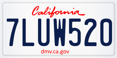 CA license plate 7LUW520