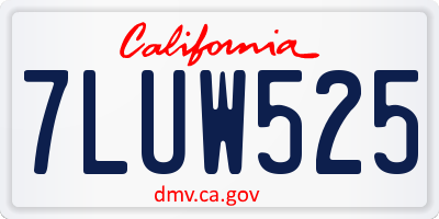CA license plate 7LUW525