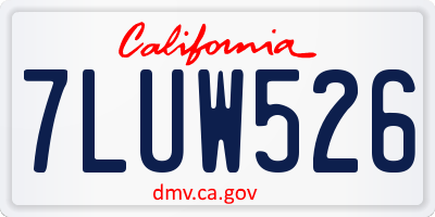 CA license plate 7LUW526