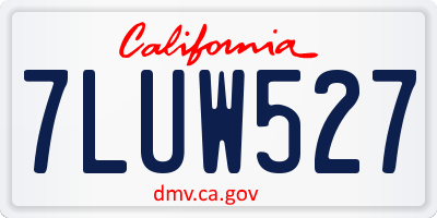 CA license plate 7LUW527