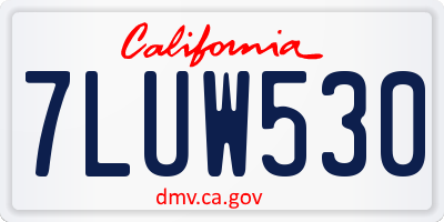 CA license plate 7LUW530