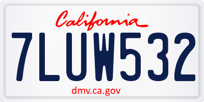 CA license plate 7LUW532
