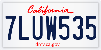 CA license plate 7LUW535