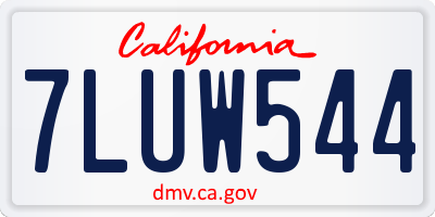 CA license plate 7LUW544