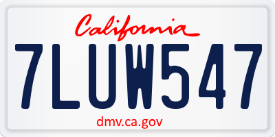 CA license plate 7LUW547