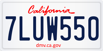 CA license plate 7LUW550