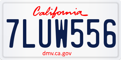 CA license plate 7LUW556