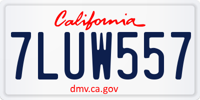 CA license plate 7LUW557