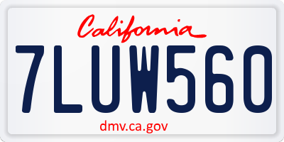 CA license plate 7LUW560