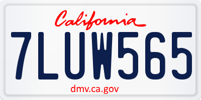 CA license plate 7LUW565