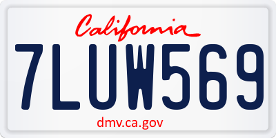 CA license plate 7LUW569