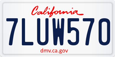 CA license plate 7LUW570