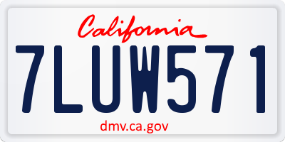 CA license plate 7LUW571