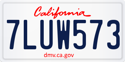 CA license plate 7LUW573