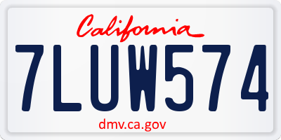 CA license plate 7LUW574