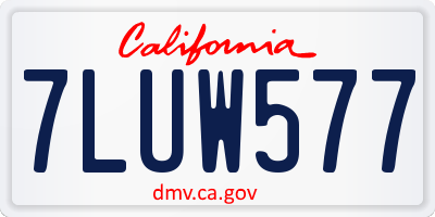 CA license plate 7LUW577