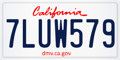 CA license plate 7LUW579