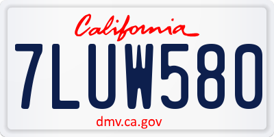 CA license plate 7LUW580