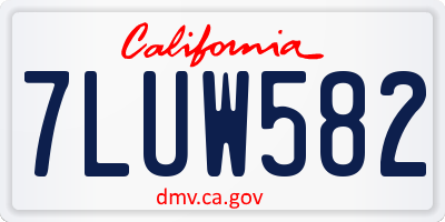 CA license plate 7LUW582