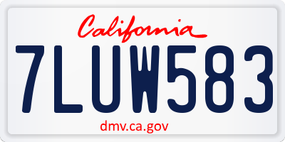 CA license plate 7LUW583