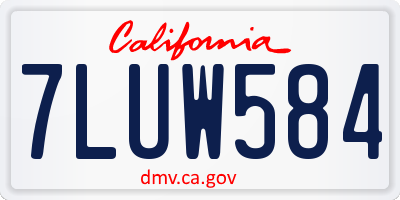 CA license plate 7LUW584