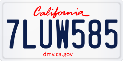 CA license plate 7LUW585