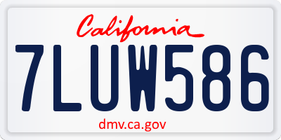 CA license plate 7LUW586