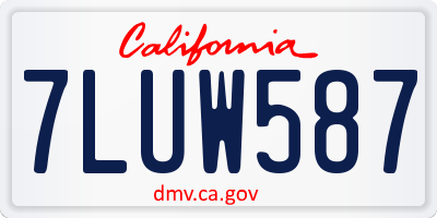CA license plate 7LUW587