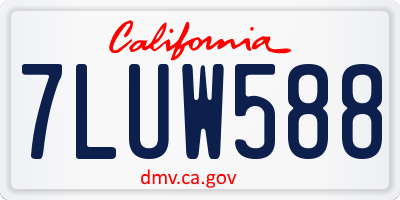 CA license plate 7LUW588