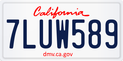CA license plate 7LUW589