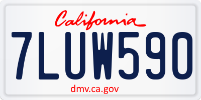 CA license plate 7LUW590