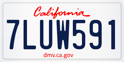 CA license plate 7LUW591