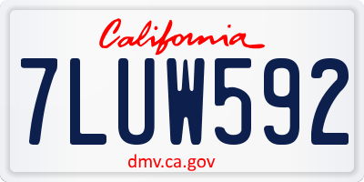 CA license plate 7LUW592